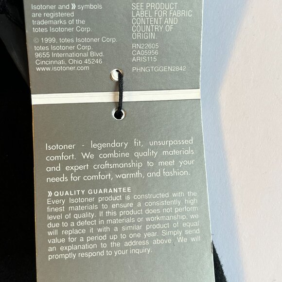 Isotoner/Totes Black Suede leather Fleece-Lined Women's Gloves L - Picture 2 of 6